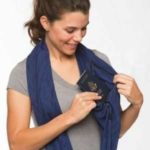 Anti theft infinity scarf to protect drivers license and ID so you can fly