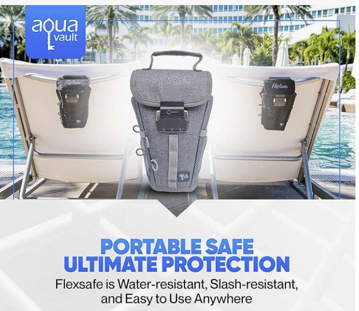 Anti-Theft Portable Beach Chair Vault and Travel Safe. Packable, Lightweight & Slash Resistant. Use at the Beach, Pool, Waterpark, Cruise Ship,