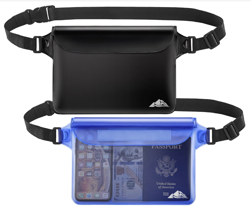 HEETA Waterproof Fanny Pack, Waterproof Pouch Dry Bag 2/3/4 Pack for Phone, Adjustable Waist Strap and Screen Touch Sensitive for Swimming Kayaking Boating.