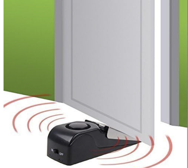 Upgraded Door Stop Alarm -Great for Traveling Security Door Stopper Doorstop Safety Tools for Home stop theives coming in by garage door