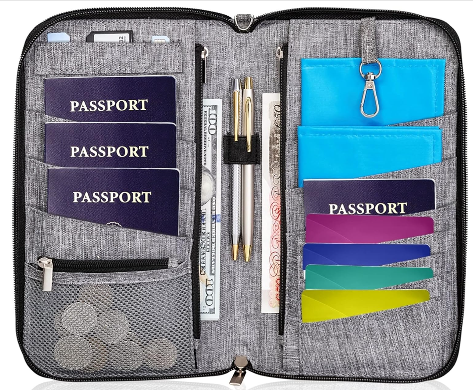 Family-sized passport travel document holder to fly if your drivers license or ID were lost or stolen