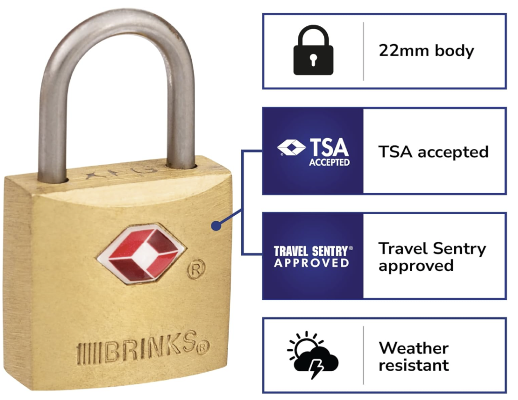 Brinks Best TSA Approved 22MM Luggage Lock Solid Brass, 2-Pack