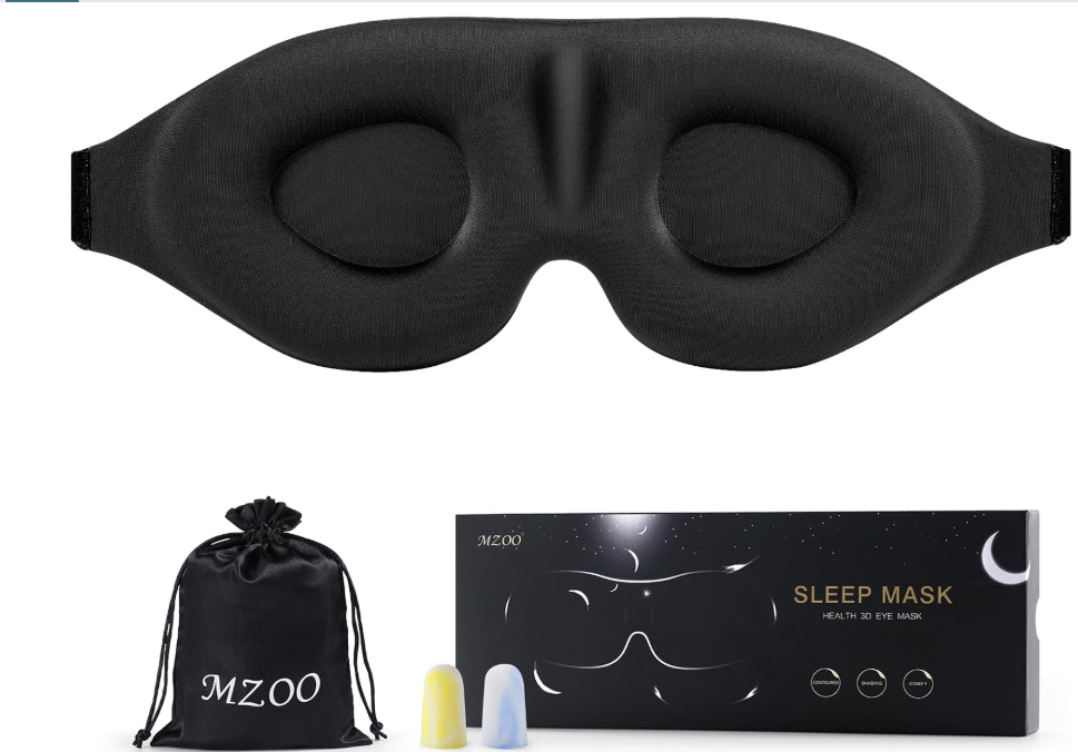 Sleep Eye Mask for Side Sleeper Men Women, Zero Eye Pressure 3D Sleeping Mask, Light Blocking Patented Design Night Blindfold, Soft Eye Shade Cover